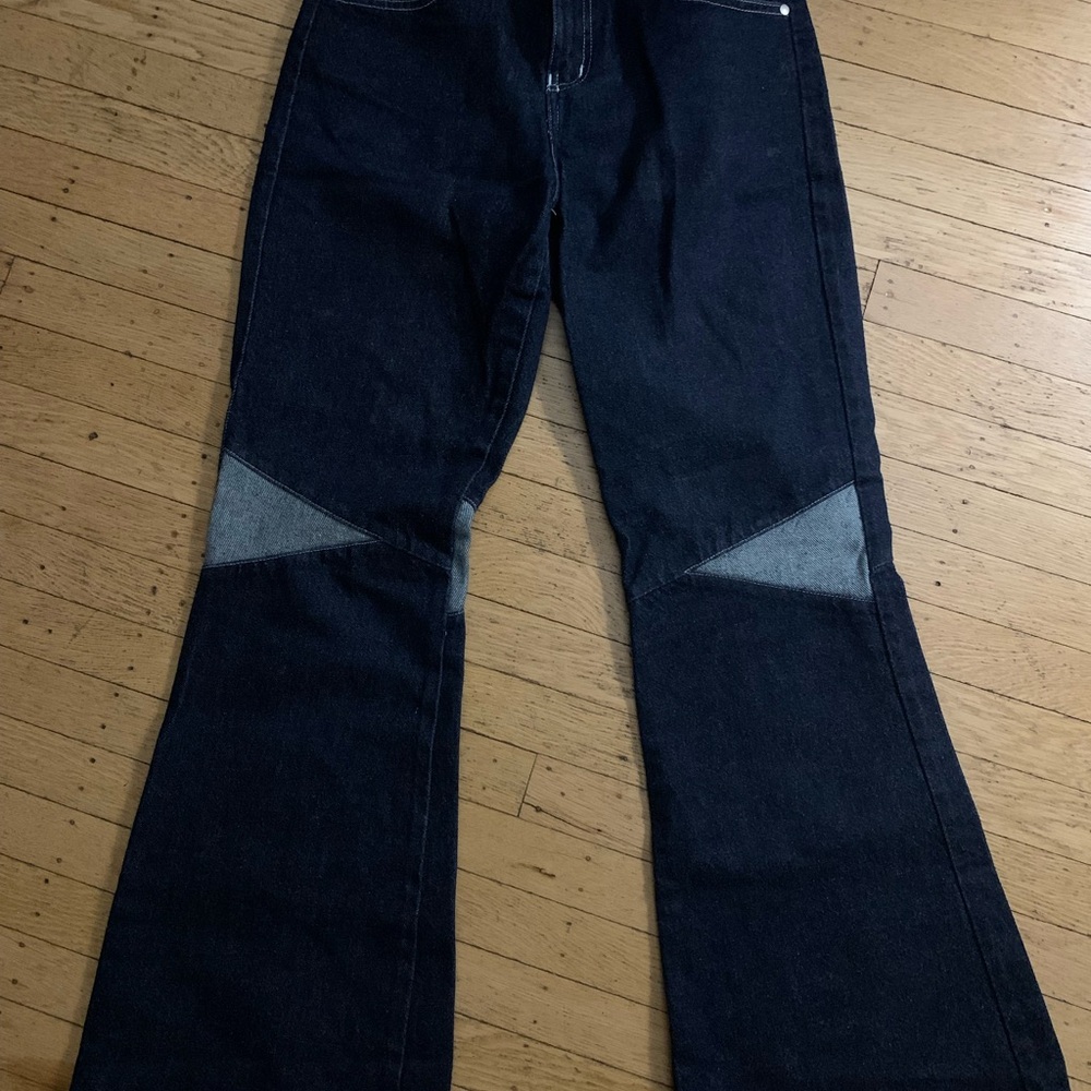 90s Wide Leg Two-Tone Denim